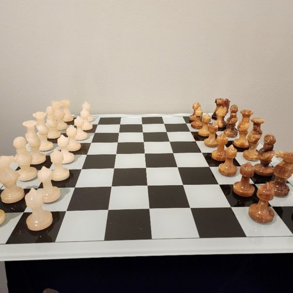 Vintage Stone Chess Set - Picture 1 of 16